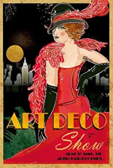 Art Deco style vintage advertisement poster template Art Deco style vintage advertisement poster template