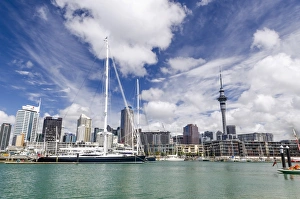 Auckland harbour and skyline, New Zealand, Oceania Auckland harbour and skyline, New Zealand, Oceania