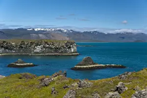 Volcanic Rock Formations Iceland Prints: Basalt columns, cliffs on the coast near Arnarstapi