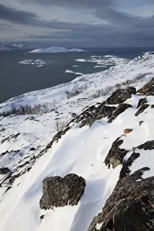 Bay near Somaroy in winter, Tromso, Norway, Europe Bay near Somaroy in winter, Tromso, Norway, Europe
