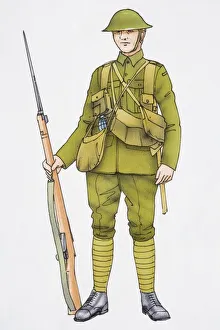 bayonet, full length, illustrative technique, looking at camera, male likeness, military bayonet, full length, illustrative technique, looking at camera, male likeness, military