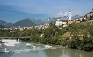 Belluno on the Piave river, Italy, Europe Belluno on the Piave river, Italy, Europe