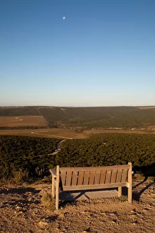 Bench on view terrace, Addo National Park, Eastern Cape, South Africa Bench on view terrace, Addo National Park, Eastern Cape, South Africa