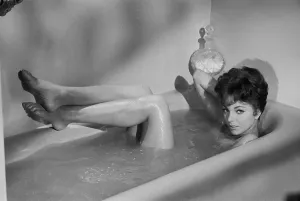 Classic Hollywood Glamour Shots Prints: Actress Joan Collins Taking a Bath