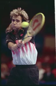 Andre Agassi Tennis Prints: Andre Agassi Making Return