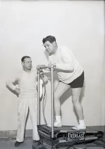 Babe Ruth on Running Machine Print, 1932 New York