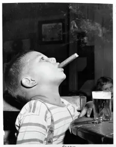 Boy Smoking Cigar Print, 1920s Glen Cove Youth