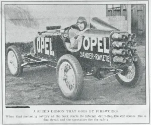 Vintage Sports Car Prints: Car Using Firework Battery