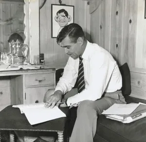 Clark Gable Prints: Clark Gable Reading Script