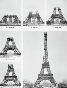 French Landmarks Prints: Construction of Eiffel Tower