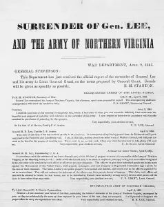Robert E Lee Surrender Prints: Correspondence Regarding the Surrender of General Robert E. Lee