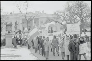 Demonstrators Protesting - Print of Anti-Tito March