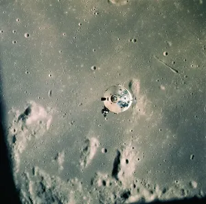 Apollo 11 Mission Prints: Distant View of the Command Module