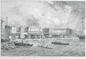 Civil Engineering History Prints: Drawing Showing Boats near London Bridge