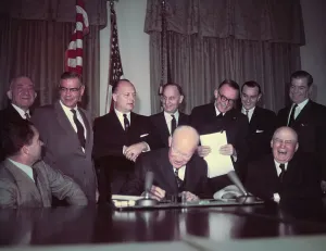 Dwight Eisenhower Signing Alaska as a State Print