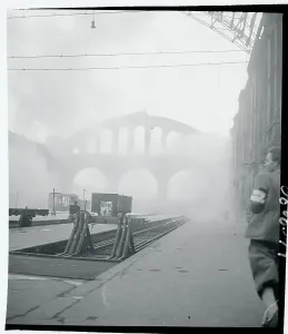 Dynamite Exploding in Railroad Station Print
