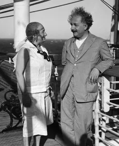 Einstein and Elsa on Ship Deck Print, 1932