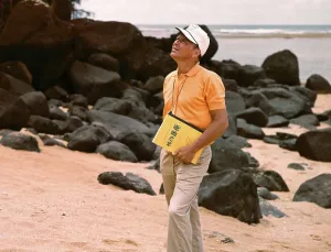 Movie Director Prints: Frank Sinatra with Script at Seashore