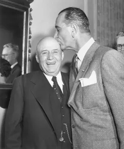 Lyndon B. Johnson Kisses Sam Rayburn Print, 1/6/1956