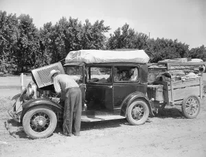 Man Checking Car for Problems Print