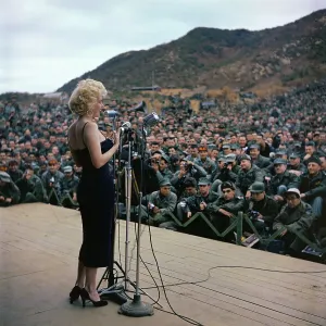 Marilyn Monroe Entertains Troops in Korea Print