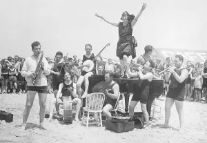 Vintage Swimwear Models Prints: Performing on Brighton Beach