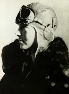 Prints of Pilot Amelia Earhart wearing a leather flight helmet and goggles Pioneer Prints: Fine Art Storehouse Print of Amelia Earhart in Flight Gear