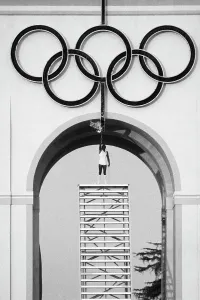Rafer Johnson Lighting the Olympic Flame Print 1984