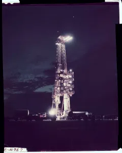 Space Exploration Prints: Rocket on Launchpad