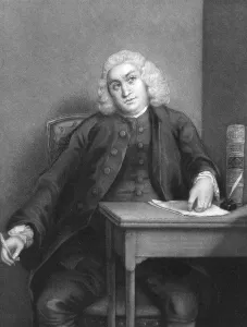 Dr. Samuel Johnson Thinking at Desk Print