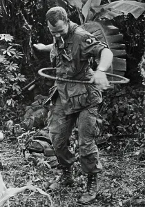 Vietnam War Era Print: Sergeant Hula Hooping on Patrol