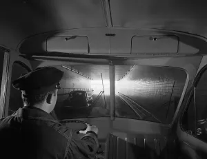 Civil Engineering History Prints: View of Brooklyn-Battery Tunnel from a Truck