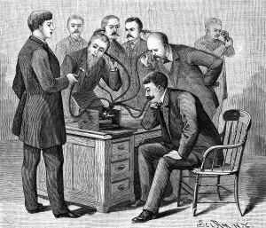 Thomas Edison Phonograph Prints: Edison Presents Phonograph To Eager Men