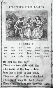 McGuffey's First Reader Print, 1836 Woodcut Illustration