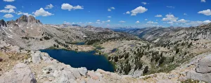 Blue lake in the granite barrens of the High Sierra Blue lake in the granite barrens of the High Sierra