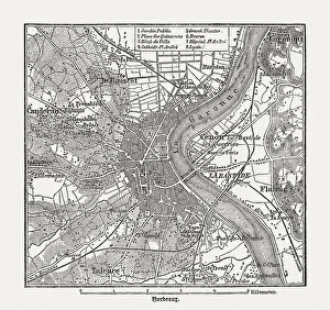 Bordeaux, France, wood engraving, published in 1882 Bordeaux, France, wood engraving, published in 1882