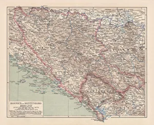 Bosnia and Montenegro, lithograph, published in 1881 Bosnia and Montenegro, lithograph, published in 1881