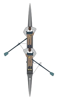 One bowside and one strokeside rower in a boat One bowside and one strokeside rower in a boat