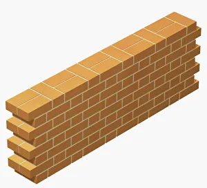 Brick wall built in Flemish bond bricklaying pattern Brick wall built in Flemish bond bricklaying pattern