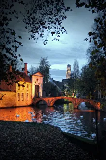 Travel imagery/travel destinations bruges belgium/bruges canal swans bridge belfry cathedral Travel imagery/travel destinations bruges belgium/bruges canal swans bridge belfry cathedral