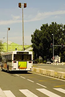 Bus on the road, Bordeaux, Aquitaine, France Bus on the road, Bordeaux, Aquitaine, France