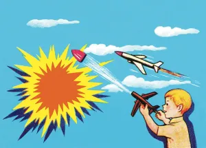 Fine Art Storehouse Print: Boy with Pop Rocket
