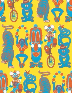 Bright Colored Backgrounds Prints: Circus pattern