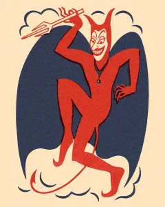 Dancing Devil Print - Captivating Art Illustration