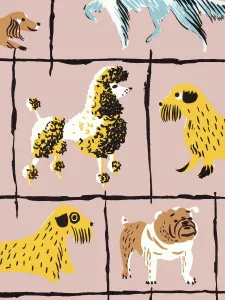 Whimsical Animal Illustrations Prints: Dog pattern