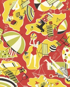 Women At The Beach Prints: Fun at the Beach Pattern