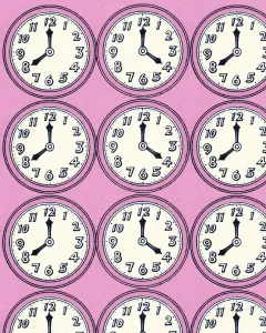Fine Art Storehouse Print: Pattern of Clocks Illustration