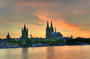 Cathedral and Great St. Martin Church, Cologne Cathedral and Great St. Martin Church, Cologne