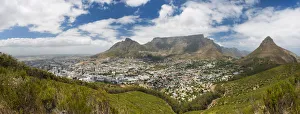 The City of Cape Town with Table Mountain and Lions Head on a Clear Day, Cape Town The City of Cape Town with Table Mountain and Lions Head on a Clear Day, Cape Town