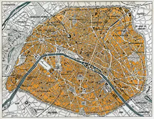 Images Dated 22nd March 2017: City map of Paris